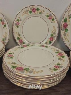 Vtg Grindley Creampetal England Rose Floral China Dinnerware Set 44 Pc