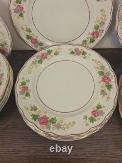 Vtg Grindley Creampetal England Rose Floral China Dinnerware Set 44 Pc