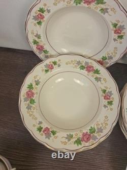 Vtg Grindley Creampetal England Rose Floral China Dinnerware Set 44 Pc