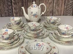 Vtg Hammersley Tea Set Bone China Gold Trim England Cups Saucers Teapot & More