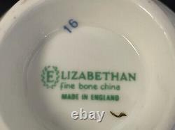 Vtg Lizabethan Fine Bone China England x5 Set Teacup Saucer & Dessert Plate 8.25