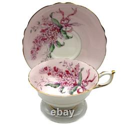 Vtg Paragon Double Warrant Lilac Ribbon Teacup & Saucer Set Bone China England