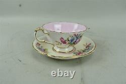 Vtg Paragon Pink Floral England Fine Bone China Tea Cup & Saucer Set Rare Gold