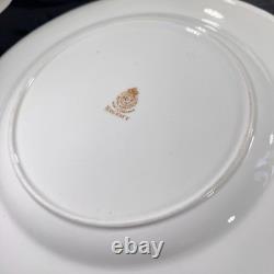 Vtg Royal Worcester Red Regency Dinner Plate Set Of 4 Ruby England Gold Trim