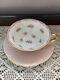 Vtg Shelley Pink Oleander Scalloped Roses Tea Cup Saucer Set Bone China England