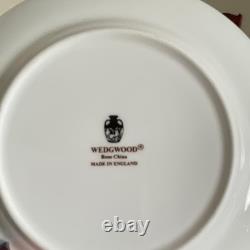 Vtg Wedgewood Bone China White & Gold Rim. Dinner Set Made in England