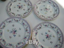Vtg set 10 Paragon Bow DINNER PLATES antique floral shabby chic china England
