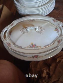 W. H. Grindley Co England Chelsea Ivory Partial China Set 1880-1918 70 Plus Pcs