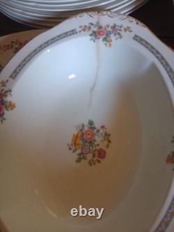 W. H. Grindley Co England Chelsea Ivory Partial China Set 1880-1918 70 Plus Pcs