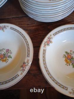 W. H. Grindley Co England Chelsea Ivory Partial China Set 1880-1918 70 Plus Pcs