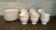 WEDGEWOOD WHITE bone china set 12 coffee cups/saucers, 1980's, never used