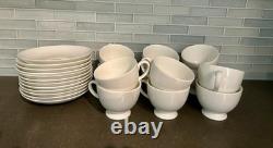 WEDGEWOOD WHITE bone china set 12 coffee cups/saucers, 1980's, never used