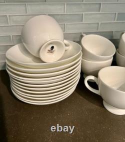 WEDGEWOOD WHITE bone china set 12 coffee cups/saucers, 1980's, never used