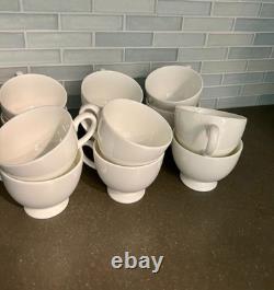 WEDGEWOOD WHITE bone china set 12 coffee cups/saucers, 1980's, never used