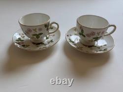 WEDGWOOD 12-Piece WILD STRAWBERRY Bone China Tea Coffee Plates Set