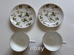 WEDGWOOD 12-Piece WILD STRAWBERRY Bone China Tea Coffee Plates Set