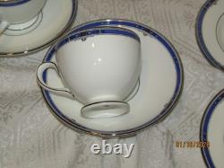 WEDGWOOD KINGSGATE BONE CHINA GEOMETRIC BAND SET of 15-5 pc. Service for 3