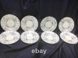 WEDGWOOD PAPYRUS #4080 BLUE & SILVER set of 8 SALAD PLATES excellent