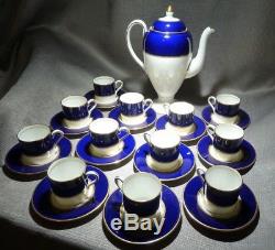 WEDGWOOD ROYAL COFFEE BONE CHINA TEA SET ENGLAND W1029 POT CUP Cobalt Blue White