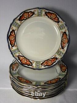 WOOD & SONS England china NILE 2788 pattern Set of 12 Luncheon Plates 9