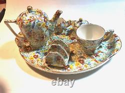 Wade, England Wonderful 6 Piece Demitasse Set Butterfly Chintz Pattern