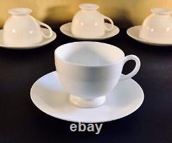 Wedg Wood Leigh Shape White Bone China Cup And Saucer England 8 Sets