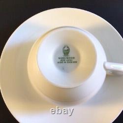 Wedg Wood Leigh Shape White Bone China Cup And Saucer England 8 Sets