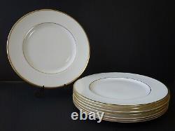 Wedgewood Bone China England Set of (8) 10 3/4 Dinner Plates Gold Rim