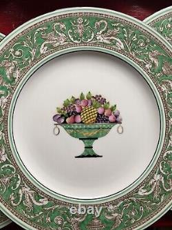 Wedgewood China Florentine Green Fruit Urn Center Dinner Plate Set(10)