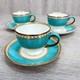Wedgewood Ulander Turquoise Cup Set of 3 England Bone China Saucer Elegant