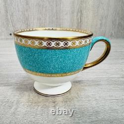Wedgewood Ulander Turquoise Cup Set of 3 England Bone China Saucer Elegant