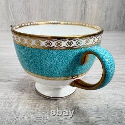 Wedgewood Ulander Turquoise Cup Set of 3 England Bone China Saucer Elegant