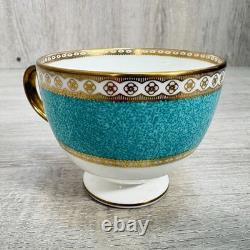 Wedgewood Ulander Turquoise Cup Set of 3 England Bone China Saucer Elegant