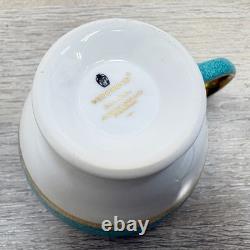 Wedgewood Ulander Turquoise Cup Set of 3 England Bone China Saucer Elegant