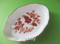 Wedgwood 8 Pc Vanity Dresser Set England Bone China Golden Cockerel Pattern Mint