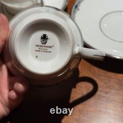 Wedgwood Amherst Platinum Trim Bone China 8 Cup Tea Set Teapot Victoria Mint
