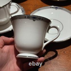 Wedgwood Amherst Platinum Trim Bone China 8 Cup Tea Set Teapot Victoria Mint