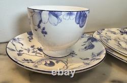 Wedgwood Blue Plum Tea Set 4 Piece Cup And Plates Bone China Made in England