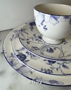 Wedgwood Blue Plum Tea Set 4 Piece Cup And Plates Bone China Made in England