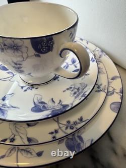 Wedgwood Blue Plum Tea Set 4 Piece Cup And Plates Bone China Made in England