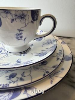 Wedgwood Blue Plum Tea Set 4 Piece Cup And Plates Bone China Made in England