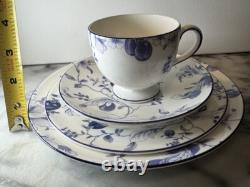 Wedgwood Blue Plum Tea Set 4 Piece Cup And Plates Bone China Made in England