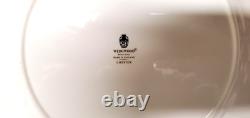 Wedgwood Bone China Chester Pattern Dinner Plates Green & Gold England Set of 4