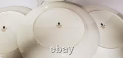 Wedgwood Bone China Chester Pattern Dinner Plates Green & Gold England Set of 4