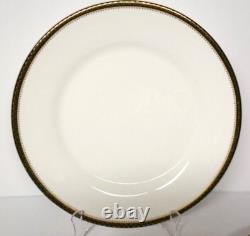 Wedgwood Bone China Chester Pattern Dinner Plates Green & Gold England Set of 4 Wedgwood Bone China Chester Pattern Dinner Plates Green & Gold England Set of 4