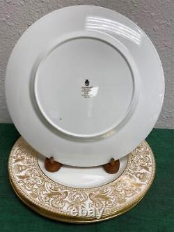 Wedgwood Bone China England FLORENTINE GOLD Dinner Plates Set of 3