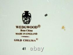 Wedgwood Bone China England Gold Chelsea 6 Pc Set Teapot Cups & Creamer Excellen