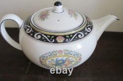 Wedgwood Bone China England Runnymede Blue Tea Set Teapot Creamer Sugar Bowl