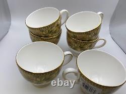 Wedgwood Bone China FLORAL TAPESTRY Set of 6 Tea Cups Made in England