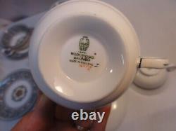 Wedgwood Bone China Florentine Turquoise Teacup & Saucer Set of 6